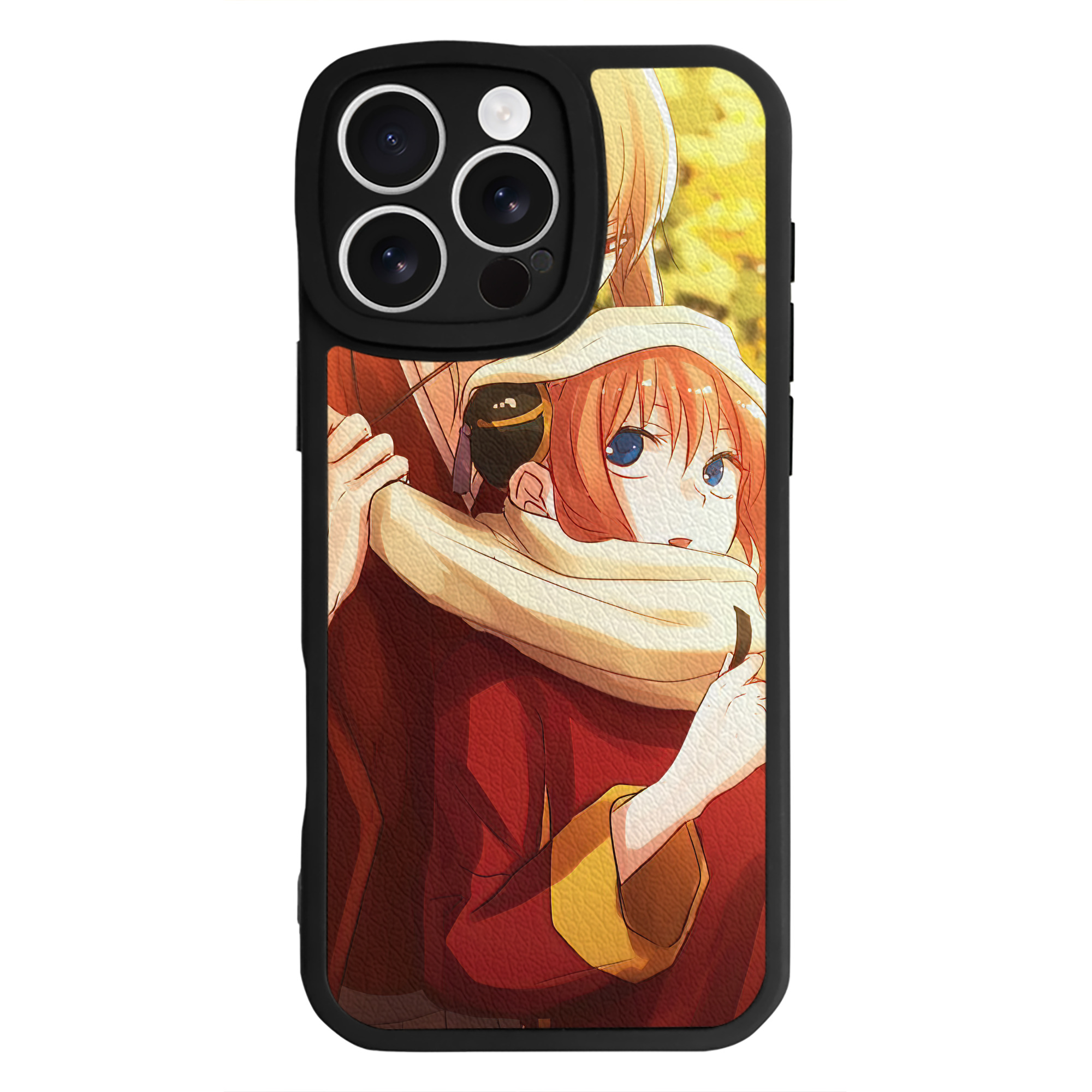 （画像用） ぎんたま 坂田銀時（さかたぎんとき） 神楽 志村新八（しむら しんぱち） GINTAMA Sakata Gintoki Kagura Shimura Shinpachi 【iPhone 16シリーズ対応】シリコンスマホケース（レザー調） 材質：シリコン